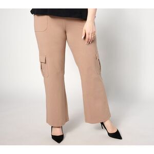 Women Control Women's Pants Sz M Tummy Boot-cut Cargo Trousers Brown A630147